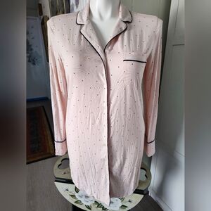 Heavenly By Victoria Sleep Shirt Soft Sweet Sz S Oversized Pink